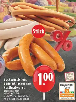 Edeka Bockwürstchen, Bauernknacker oder Rostbratwurst Angebot