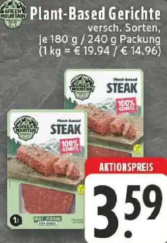 Edeka GREEN MOUNTAIN Plant-Based Gerichte Angebot