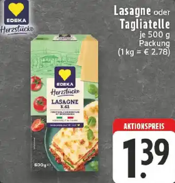 Edeka EDEKA Herzstücke Lasagne oder Tagliatelle Angebot