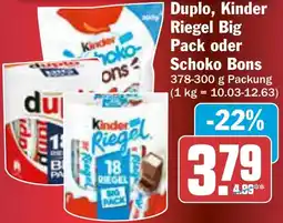 AEZ Duplo, Kinder Riegel Big Pack oder Schoko Bons Angebot