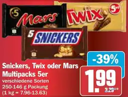 AEZ Snickers, Twix oder Mars Multipacks 5er Angebot