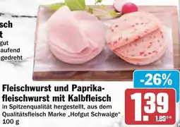 AEZ Fleischwurst und Paprikafleischwurst mit Kalbfleisch Angebot