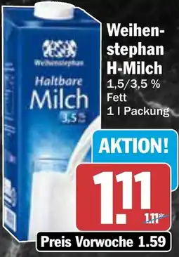AEZ Weihenstephan H-Milch Angebot