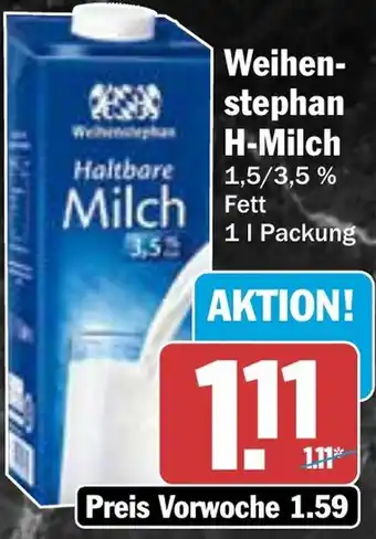 AEZ Weihenstephan H-Milch Angebot
