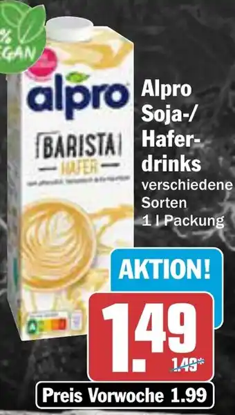 AEZ Alpro Soja-/Haferdrinks Angebot