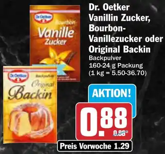AEZ Dr. Oetker Vanillin Zucker, Bourbon Vanillezucker oder Original Backin Angebot