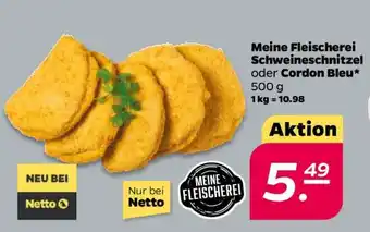 NETTO Meine Fleischerei Schweineschnitzel oder Cordon Bleu Angebot
