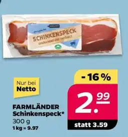 NETTO FARMLÄNDER Schinkenspeck Angebot