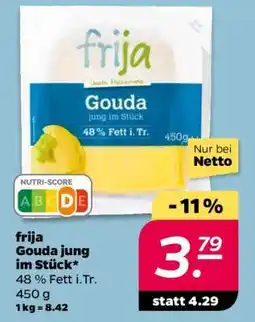 NETTO frija Gouda jung im Stück Angebot