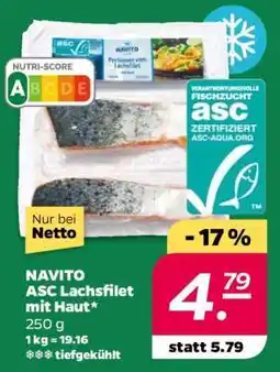 NETTO NAVITO ASC Lachsfilet mit Haut Angebot