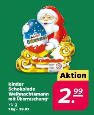 NETTO kinder Schokolade Weihnachtsmann mit Überraschung Angebot