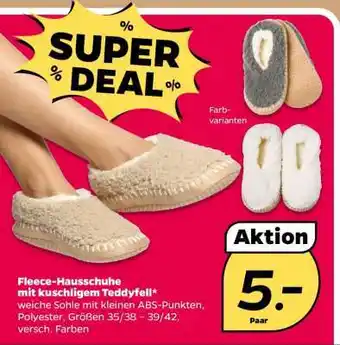 NETTO Fleece-Hausschuhe mit kuscheligem Teddyfell Angebot