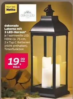 NETTO dekorado Laterne mit 3 LED-Kerzen Angebot