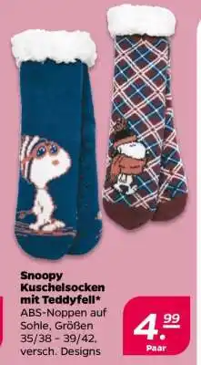 NETTO Snoopy Kuschelsocken mit Teddyfell Angebot