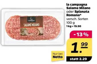 NETTO la campagna Salame Milano oder Spianata Romana Angebot