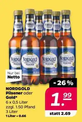 NETTO NORDGOLD Pilsener oder Gold Angebot