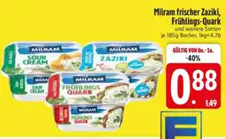 Edeka Milram frischer Zaziki, Frühlings-Quark Angebot