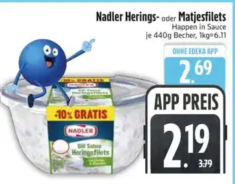 Edeka Nadler Herings- oder Matjesfilets Angebot