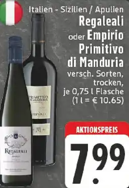 Edeka Regaleali oder Empirio Primitivo di Manduria Angebot