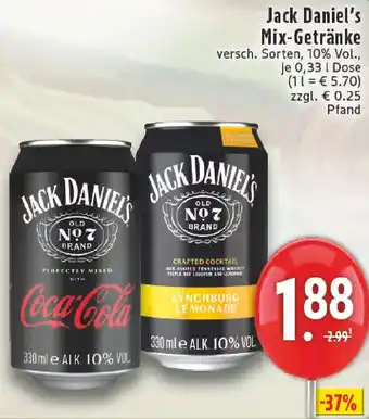 Edeka Jack Daniel's Mix-Getränke Angebot