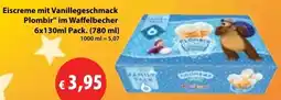 Mix Markt Eiscreme mit Vanillegeschmack Plombir im Waffelbecher Angebot