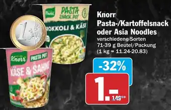 AEZ Knorr Pasta-/Kartoffelsnack oder Asia Noodles Angebot