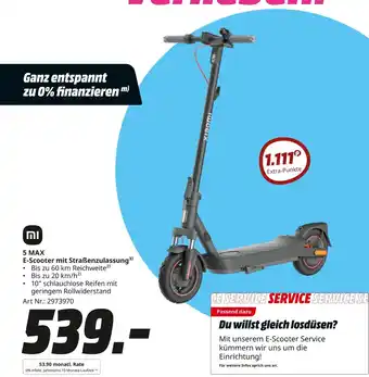 MediaMarkt Xiaomi 5 max e-scooter mit straßenzulassung Angebot