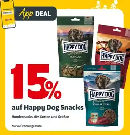 Das Futterhaus App deal 15% rabatt auf happy dog snacks Angebot