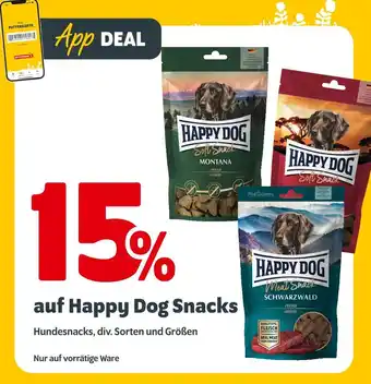 Das Futterhaus App deal 15% rabatt auf happy dog snacks Angebot
