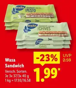 Lidl Wasa sandwich pesto Angebot
