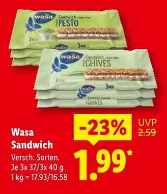 Lidl Wasa sandwich pesto Angebot