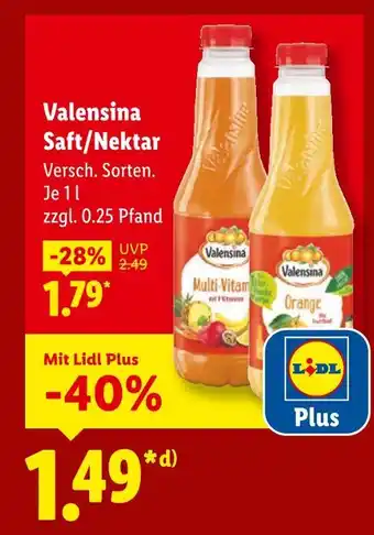 Lidl Valensina saft/nektar multi-vitamin Angebot