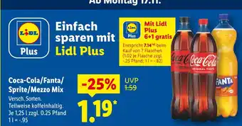 Lidl Coca-cola coca cola/fanta/ sprite/mezzo mix Angebot