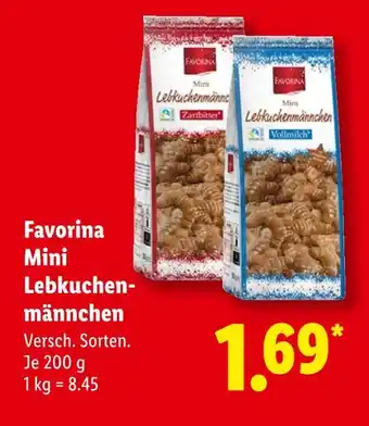 Lidl Favorina mini lebkuchenmännchen zartbitter Angebot