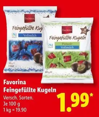Lidl Favorina feingefüllte kugeln vollmilch Angebot
