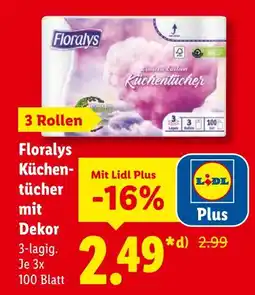 Lidl Floraly's küchentücher mit dekor Angebot
