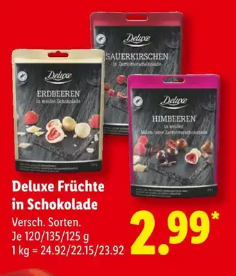 Lidl Deluxe erdbeeren in weißer schokolade Angebot