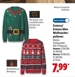 Lidl Esmara men weihnachtspullover Angebot