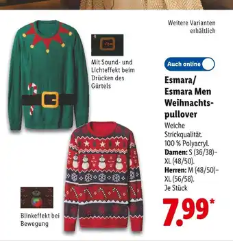 Lidl Esmara men weihnachtspullover Angebot
