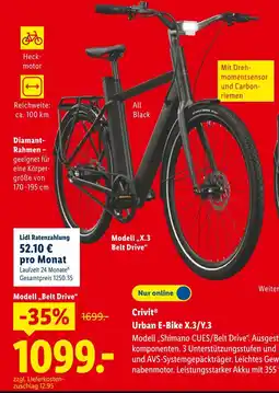 Lidl Crivit urban e-bike x.3/y.3 Angebot