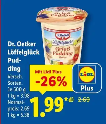 Lidl Dr. oetker löffelglück pudding Angebot