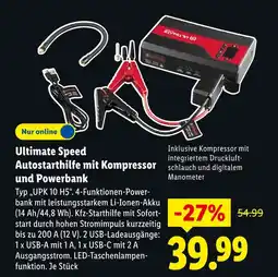 Lidl Ultimate speed autostarthilfe mit kompressor und powerbank Angebot