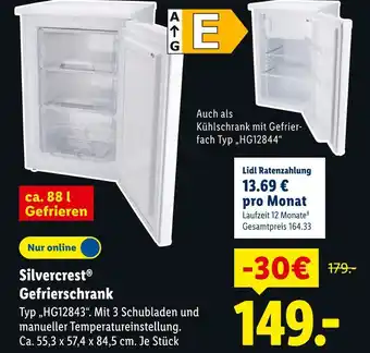 Lidl Silvercrest gefrierschrank typ hg12843 Angebot