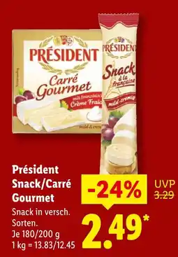 Lidl Président snack Angebot