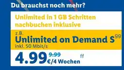 Lidl Unlimited on demand s Angebot