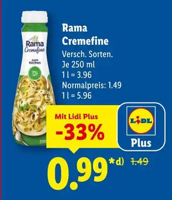 Lidl Rama cremfine Angebot