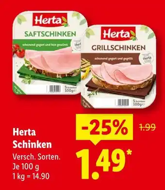 Lidl Herta saftschinken Angebot