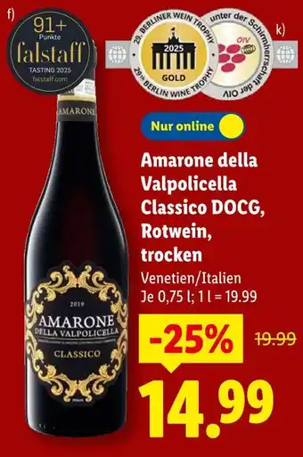Lidl Amarone della valpolicella classico docg Angebot