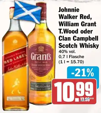 AEZ Johnnie Walker Red, William Grant T.Wood oder Clan Campbell Scotch Whisky Angebot
