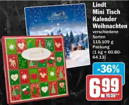 AEZ Lindt Mini Tisch Kalender Weihnachten Angebot